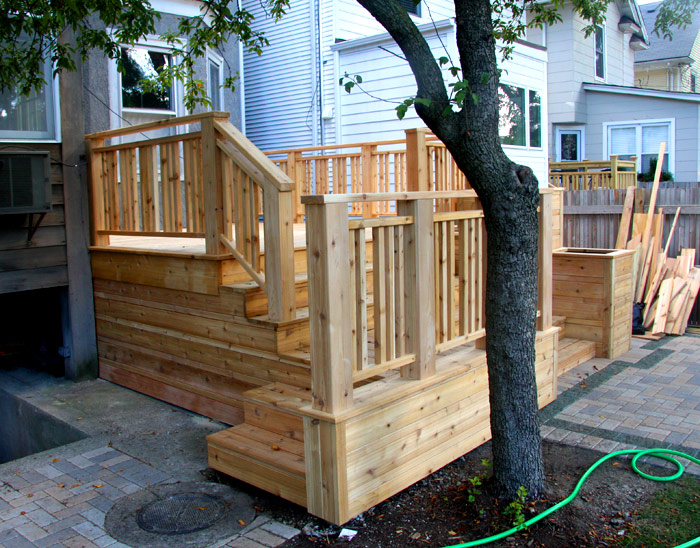 Cedar Deck with Planter Boxes